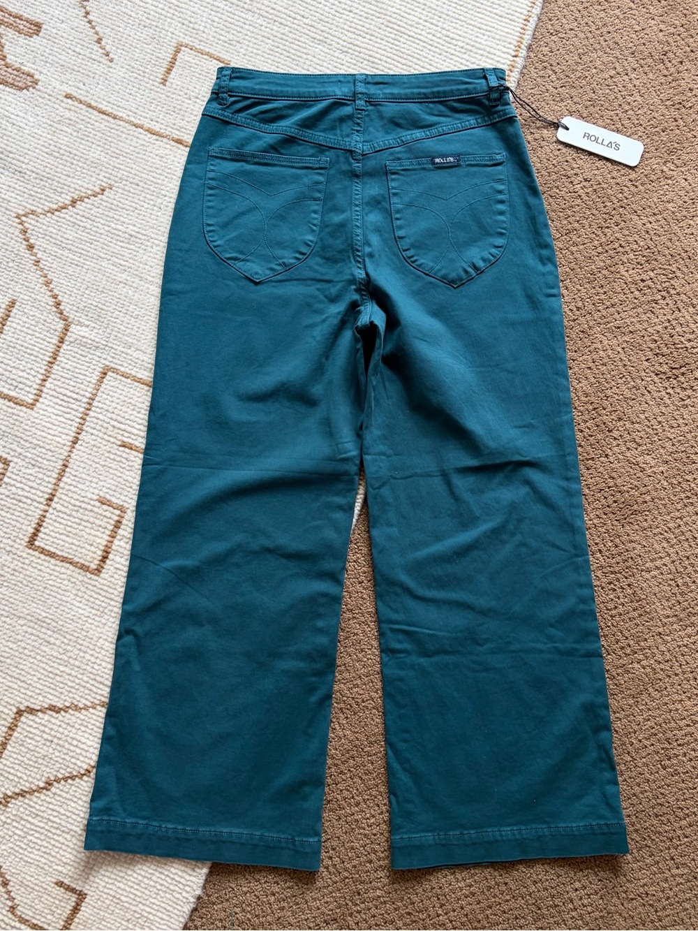 ROLLA’S NWT Women’s Sailor High Rise Wide Leg Jeans Forest Green 31 - Picture 6 of 7